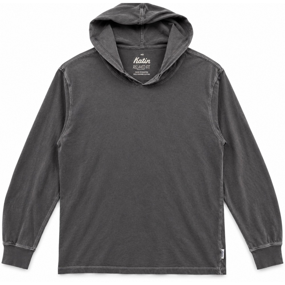 New Katin Lightweight Hooded Long Sleeve Shirt M Organic Cotton Relaxed Fit